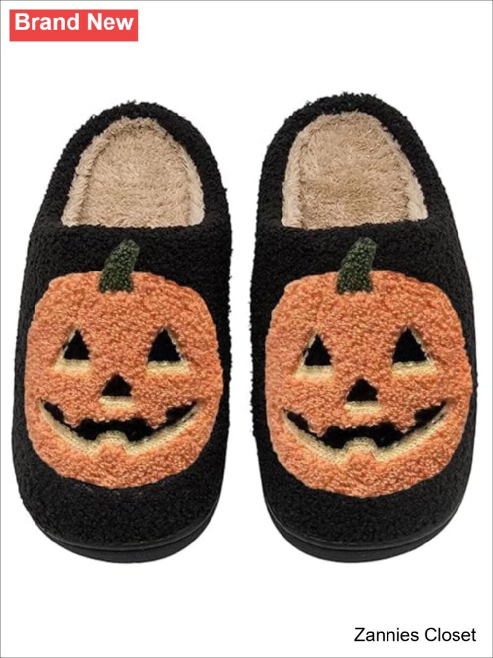 👻 ULEL Halloween Pumpkin Slippers Plush Warm Spooky House Shoes